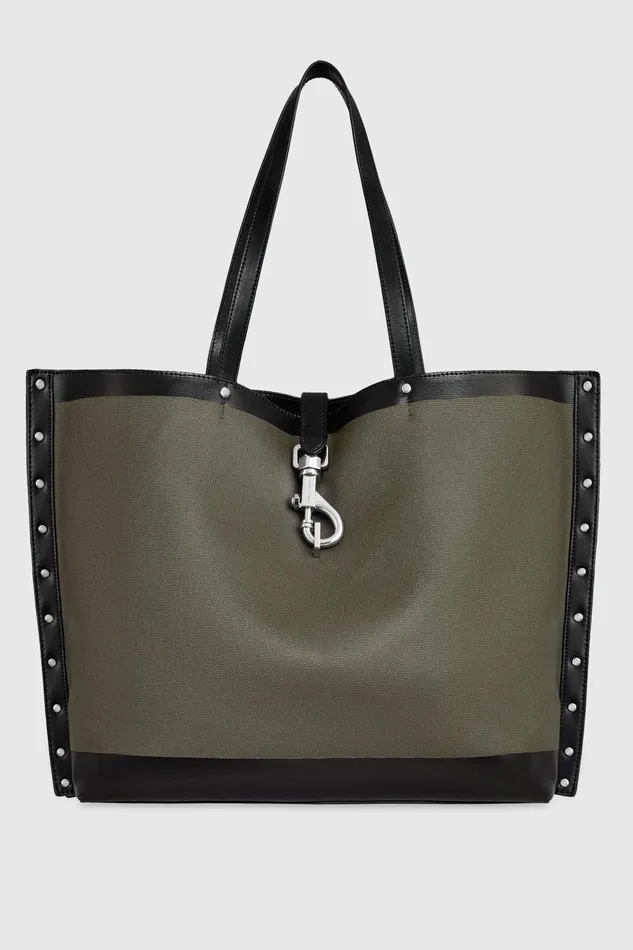 Women Tote Bags Rebecca Minkoff Megan Soft Large Tote Militarysilver
