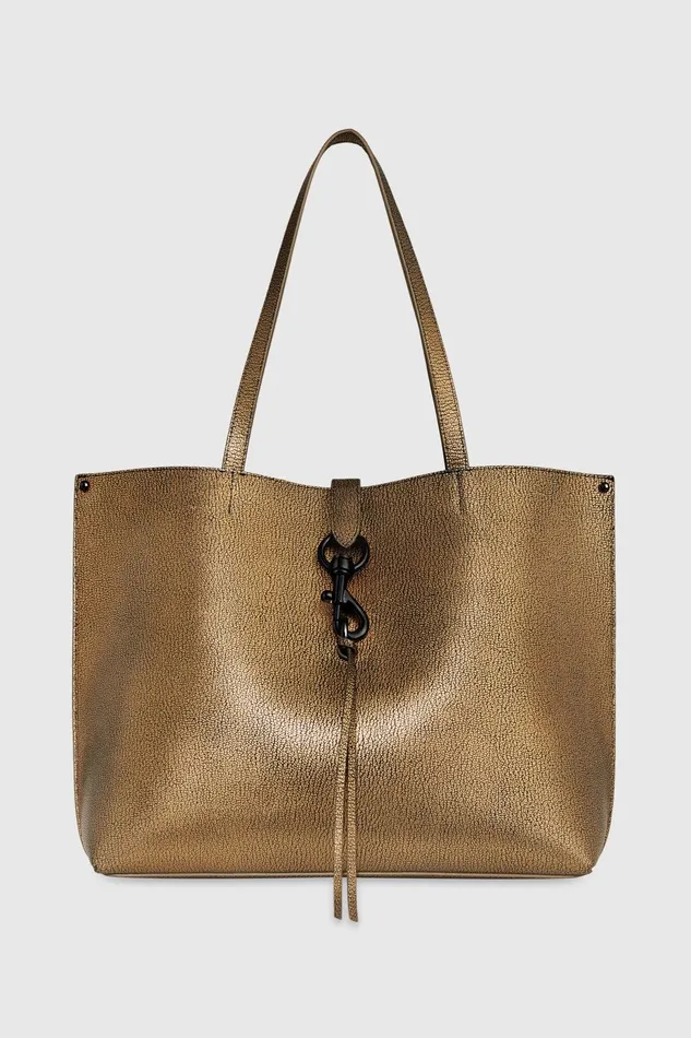 Women Tote Bags Rebecca Minkoff Megan Tote Goldblack Shellac