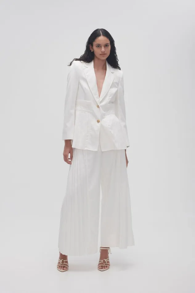 Women Tranquility Pleated Jacket Ivory Aje Blazers Jackets and Coats