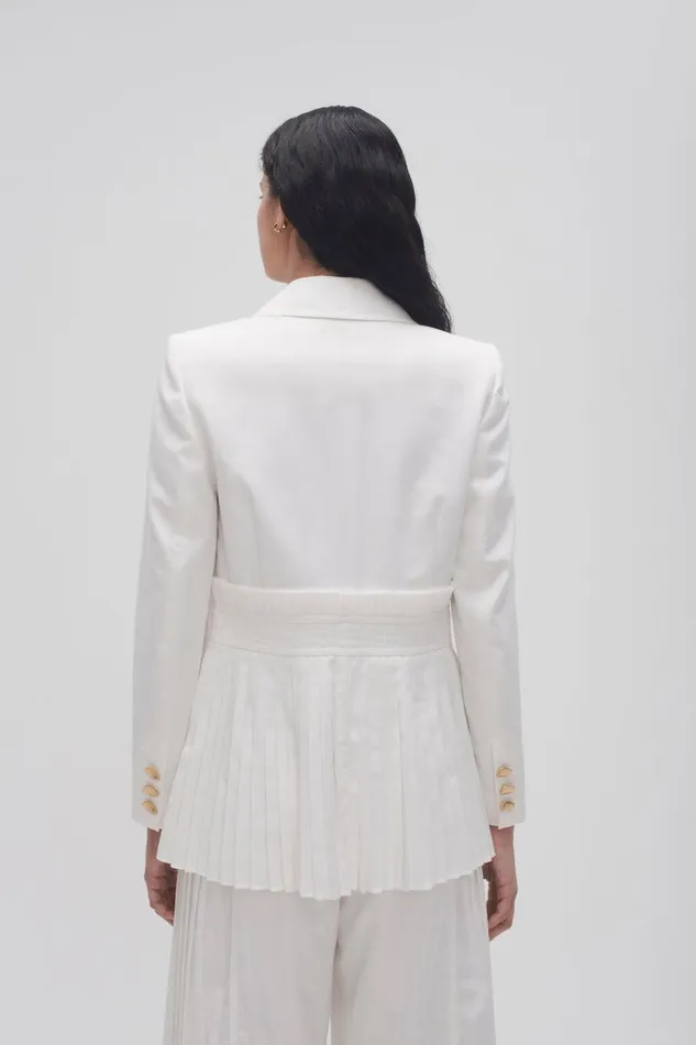 Women Tranquility Pleated Jacket Ivory Aje Blazers Jackets and Coats