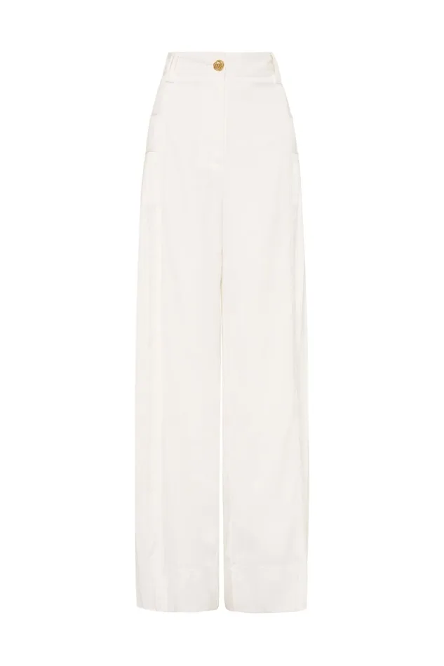 Women Tranquility Pleated Pant Ivory Aje Pants