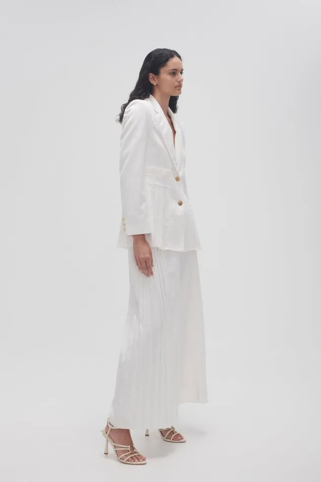 Women Tranquility Pleated Pant Ivory Aje Pants