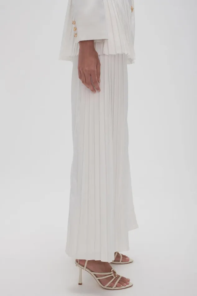 Women Tranquility Pleated Pant Ivory Aje Pants