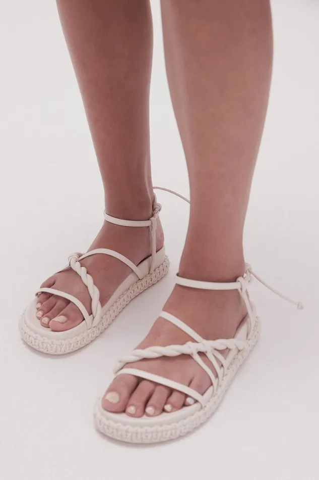 Women Tryphena Platform Twist Sandal Ivory Aje Shoes