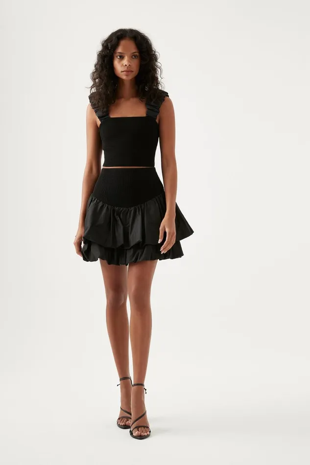 Women Turner Bubble Skirt Black Aje Skirts