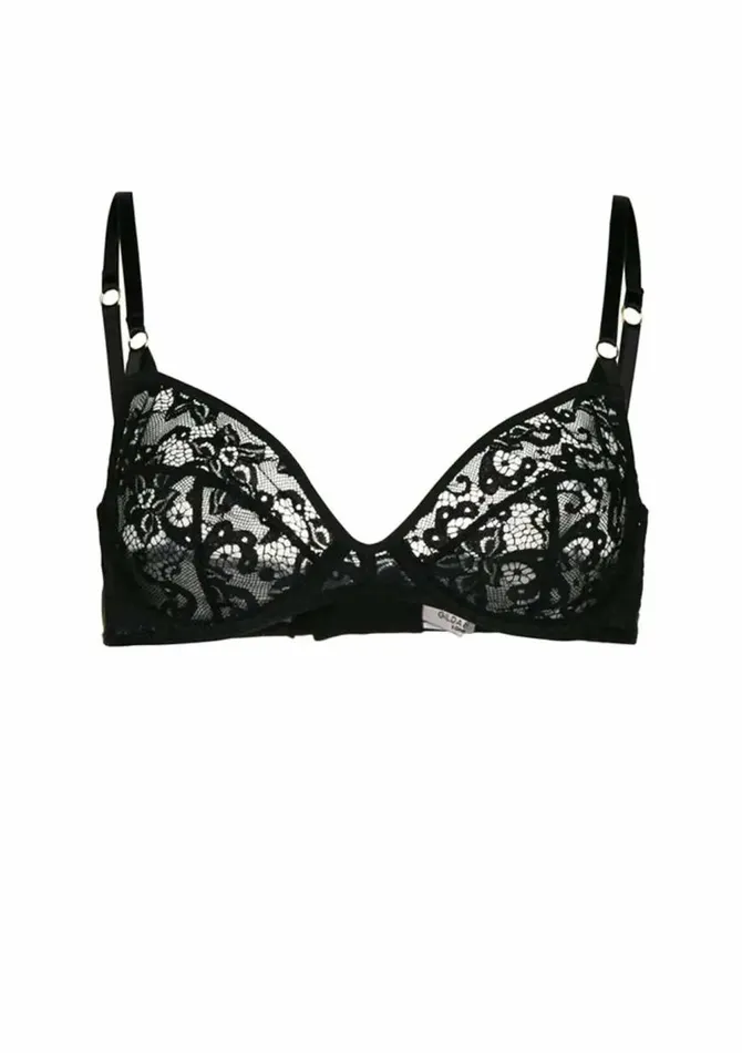 Women Underwired Bras Gilda and Pearl Emelia Lace Bra Black