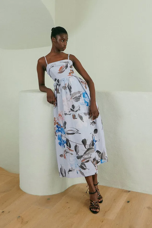 Women Untamed Midi Dress Divine Orchid Aje Dresses