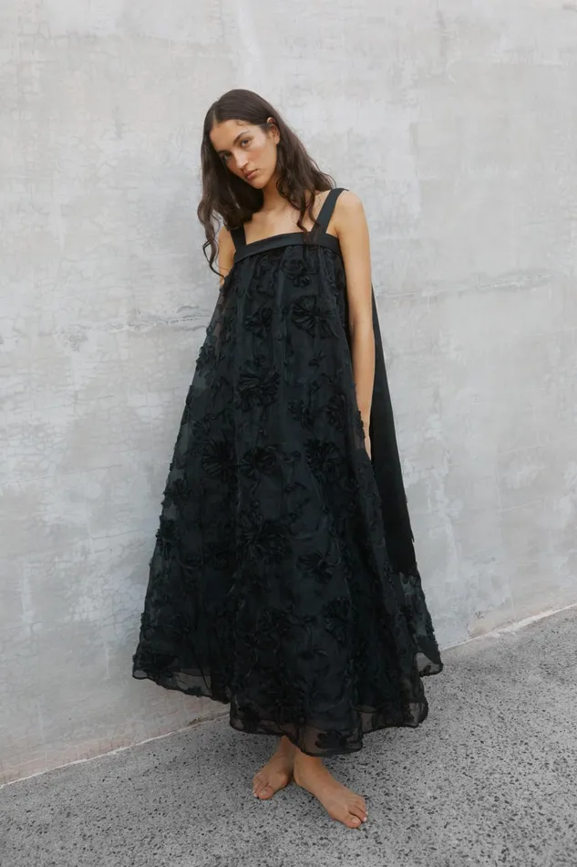 Women Ursula Midi Dress Black Aje Dresses