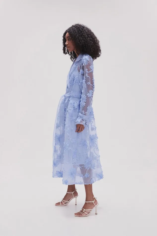 Women Ursula Trench Coat Dress Light Sky Blue Aje Dresses