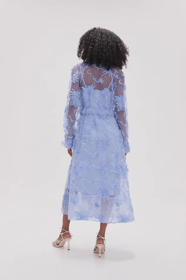 Women Ursula Trench Coat Dress Light Sky Blue Aje Dresses