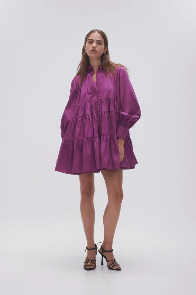 Women Vie Smock Dress Plum Purple Aje Dresses
