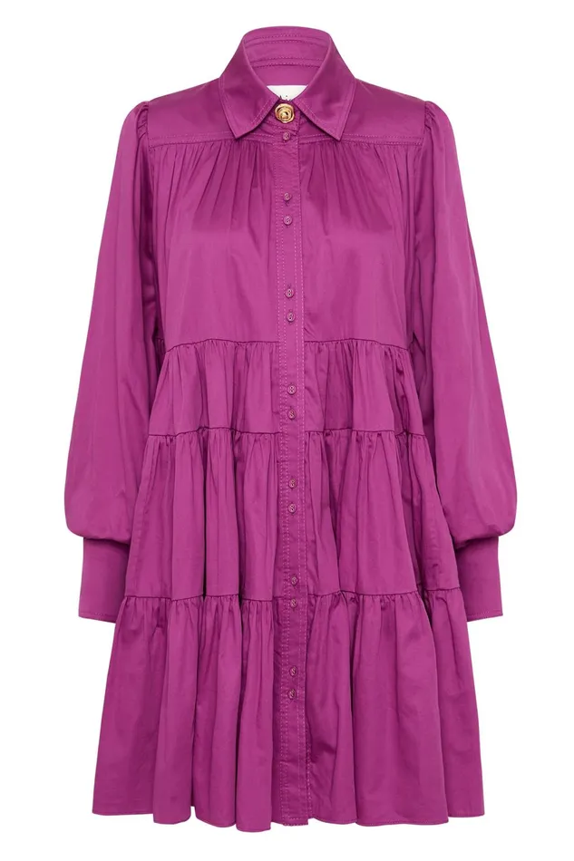 Women Vie Smock Dress Plum Purple Aje Dresses