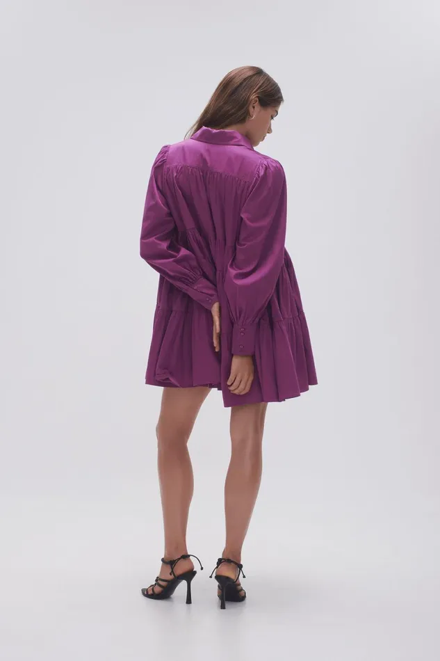 Women Vie Smock Dress Plum Purple Aje Dresses