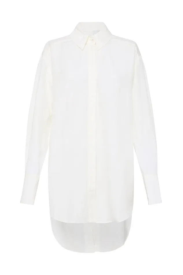 Women Virtuous LaceUp Longline Shirt Ivoryblack Aje Tops