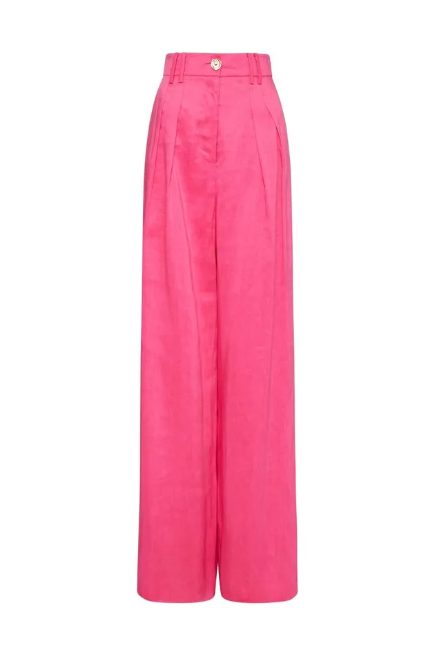 Women Vista High Waist Wide Leg Pant Berry Pink Aje Pants