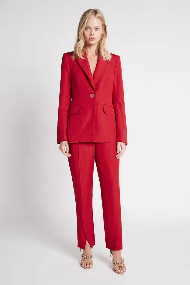 Women Vortex Panelled Pant Scarlet Red Aje Pants