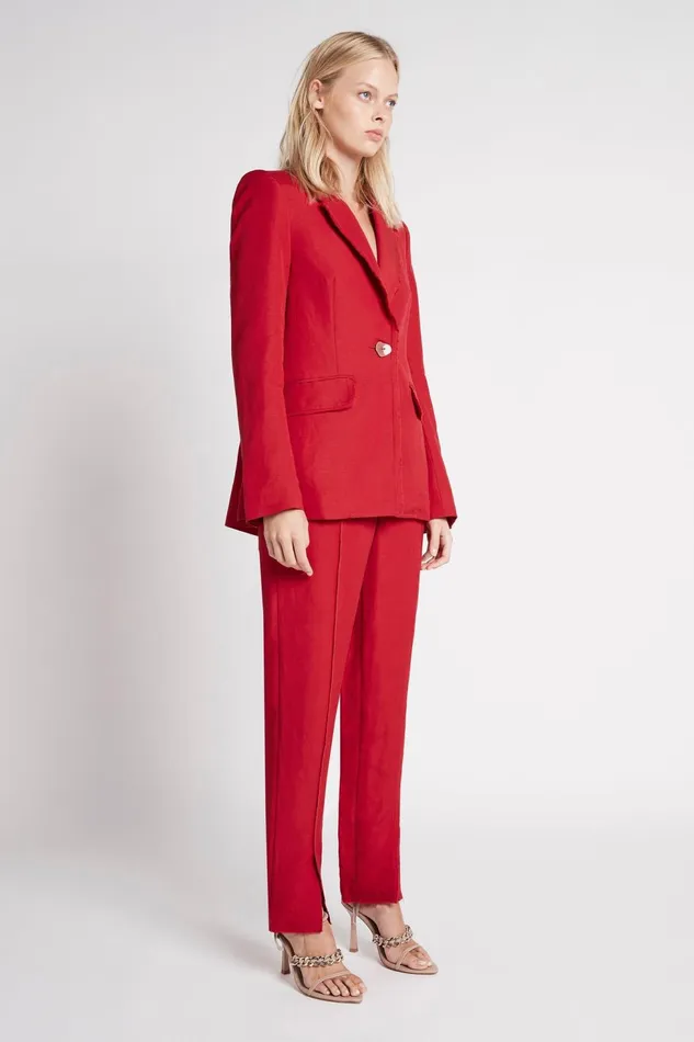 Women Vortex Panelled Pant Scarlet Red Aje Pants