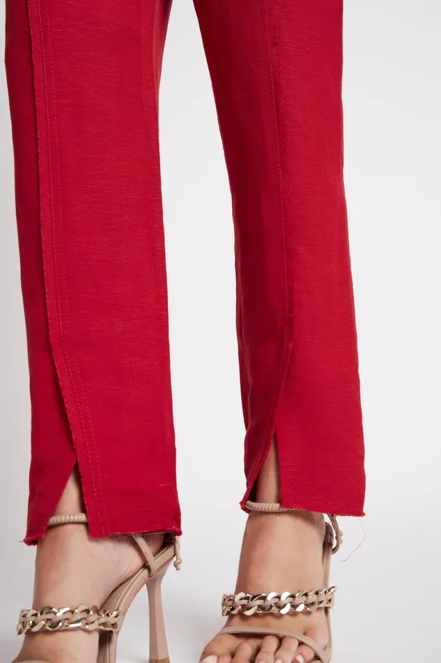 Women Vortex Panelled Pant Scarlet Red Aje Pants