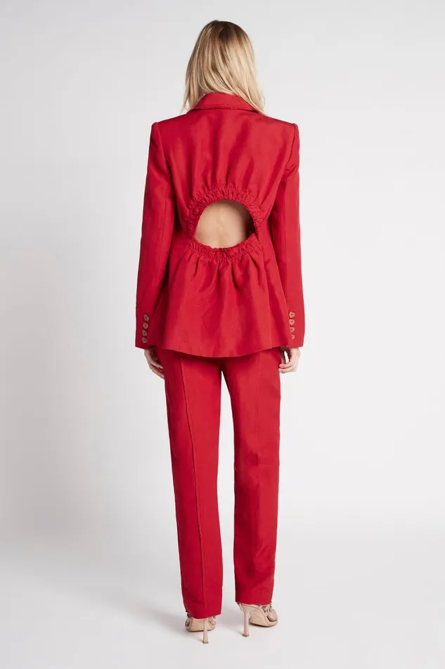 Women Vortex Panelled Pant Scarlet Red Aje Pants