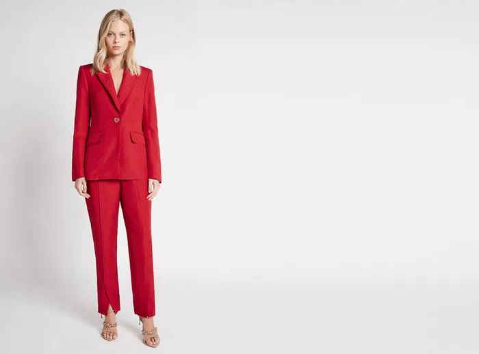Women Vortex Panelled Pant Scarlet Red Aje Pants