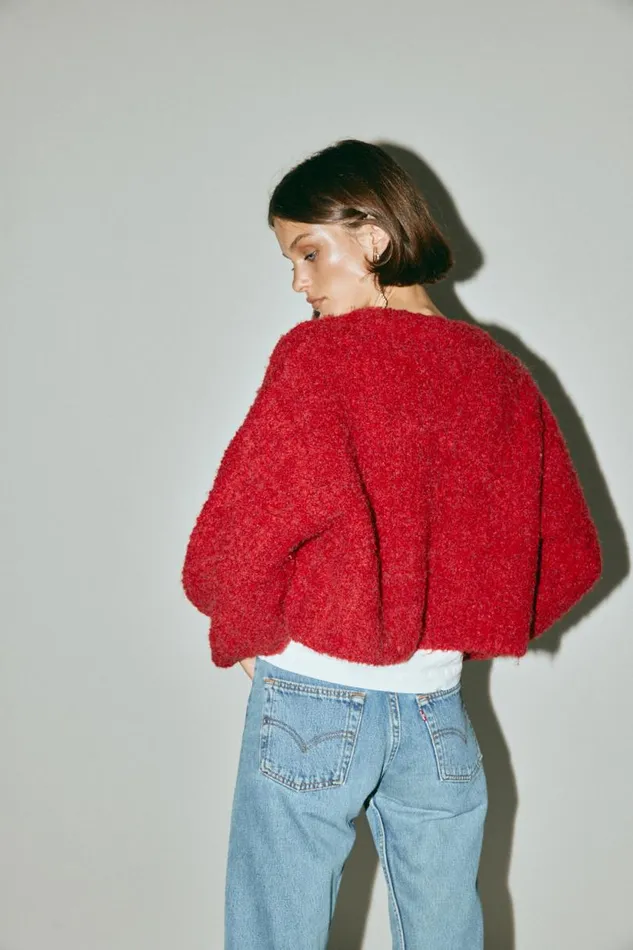 Women VRG GRL JumpersSweaters Elsie Knit Cardigan Chilli Women VRG GRL JumpersSweaters Elsie Knit Cardigan Chilli