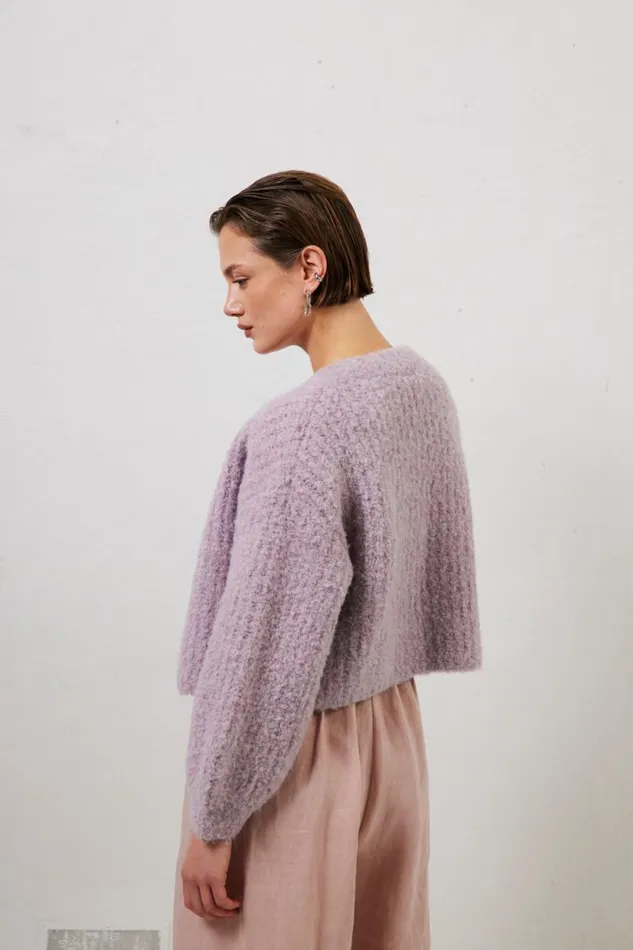 Women VRG GRL JumpersSweaters Elsie Knit Cardigan Lilac Women VRG GRL JumpersSweaters Elsie Knit Cardigan Lilac