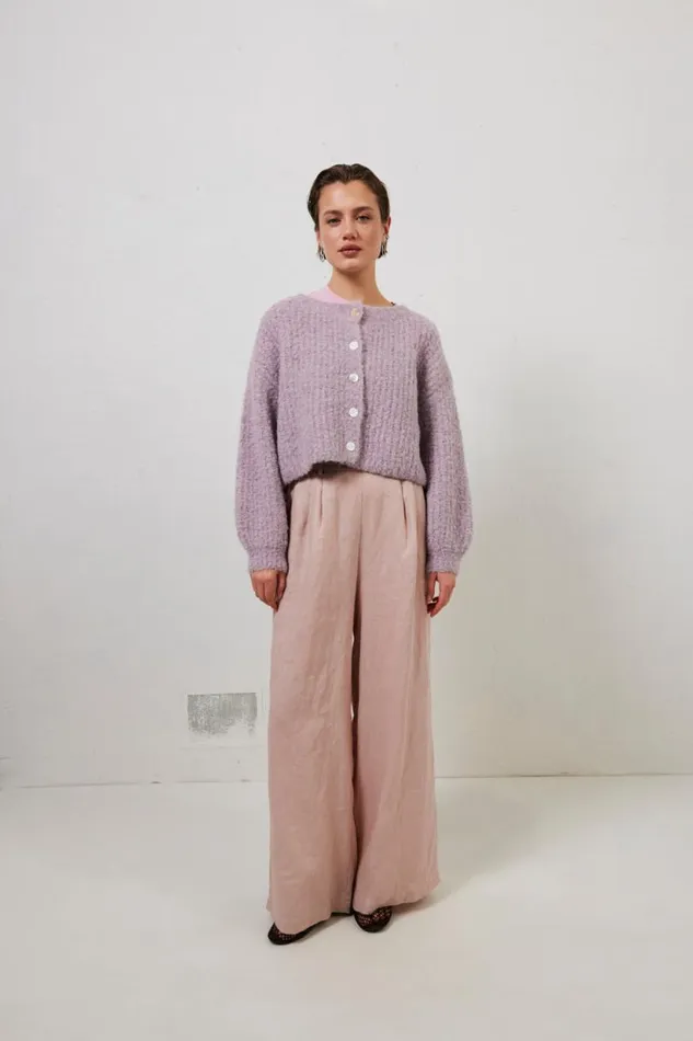Women VRG GRL JumpersSweaters Elsie Knit Cardigan Lilac Women VRG GRL JumpersSweaters Elsie Knit Cardigan Lilac