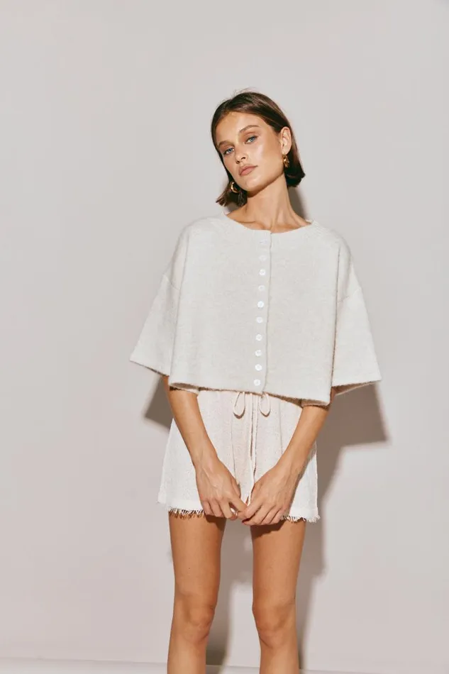 Women VRG GRL JumpersSweaters Hailey Knit Cardigan Oyster