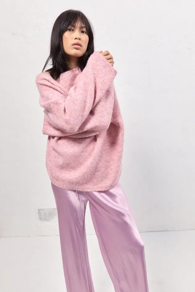 Women VRG GRL JumpersSweaters Juni Knit Jumper Pink Marle Women VRG GRL JumpersSweaters Juni Knit Jumper Pink Marle