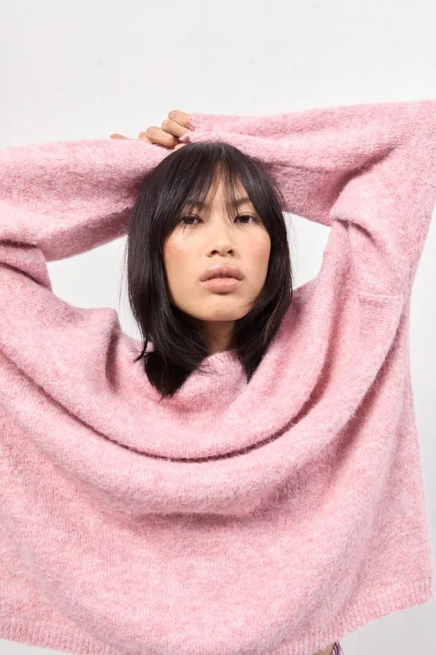 Women VRG GRL JumpersSweaters Juni Knit Jumper Pink Marle Women VRG GRL JumpersSweaters Juni Knit Jumper Pink Marle