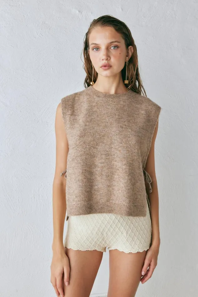 Women VRG GRL JumpersSweaters Molly Knit Vest Taupe