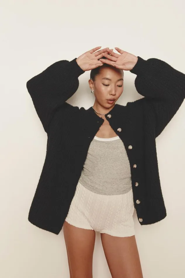 Women VRG GRL JumpersSweaters Penelope Knit Cardigan Black Women VRG GRL JumpersSweaters Penelope Knit Cardigan Black