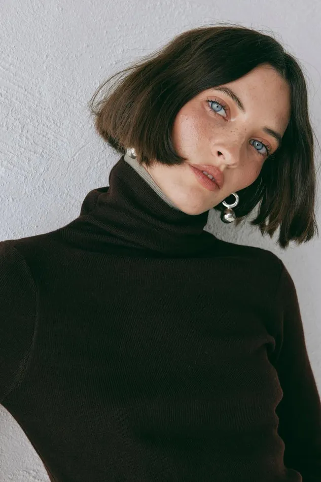 Women VRG GRL Long Sleeve Bea Knit Skivvy Chocolate Women VRG GRL Long Sleeve Bea Knit Skivvy Chocolate