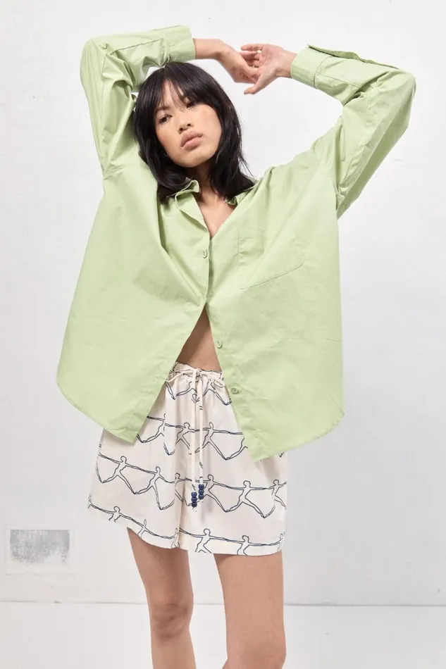 Women VRG GRL Long Sleeve Hanna Shirt Mint