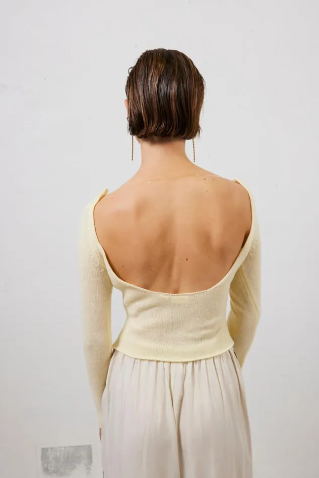 Women VRG GRL Long Sleeve Sardinia Knit Top Cream Women VRG GRL Long Sleeve Sardinia Knit Top Cream