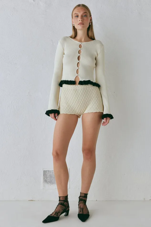 Women VRG GRL Long Sleeve Zoey Knit Top Cream Women VRG GRL Long Sleeve Zoey Knit Top Cream