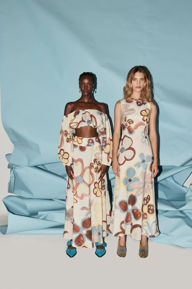 Women VRG GRL MidiMaxi Dresses Art Of Bloom Linen Bias Cut Maxi Dress Flower Women VRG GRL MidiMaxi Dresses Art Of Bloom Linen Bias Cut Maxi Dress Flower