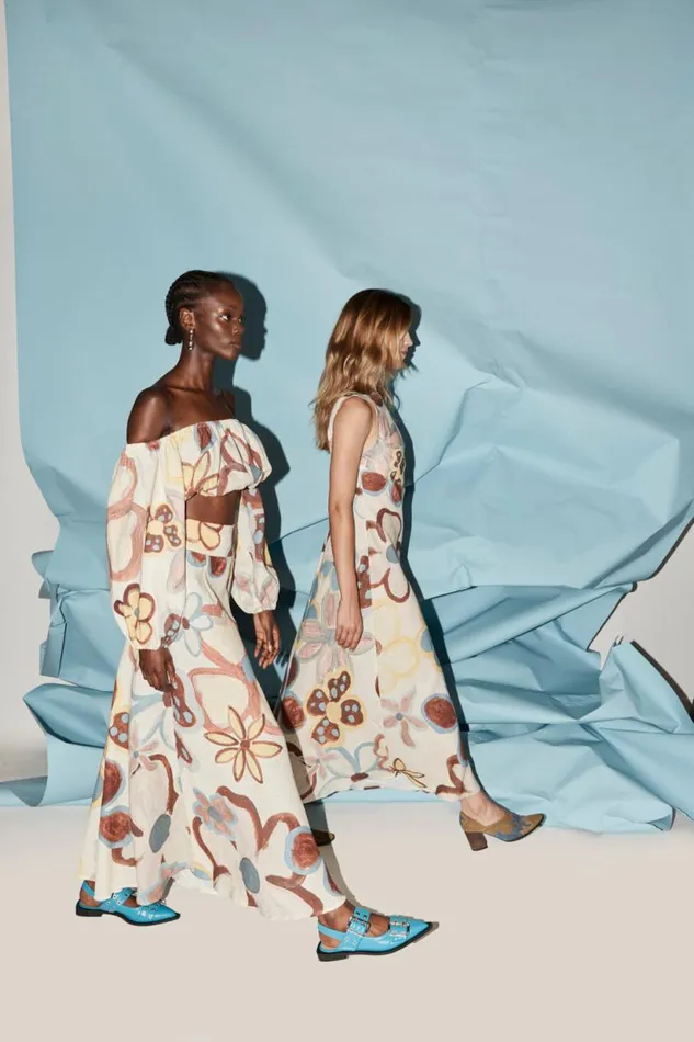 Women VRG GRL MidiMaxi Dresses Art Of Bloom Linen Bias Cut Maxi Dress Flower Women VRG GRL MidiMaxi Dresses Art Of Bloom Linen Bias Cut Maxi Dress Flower