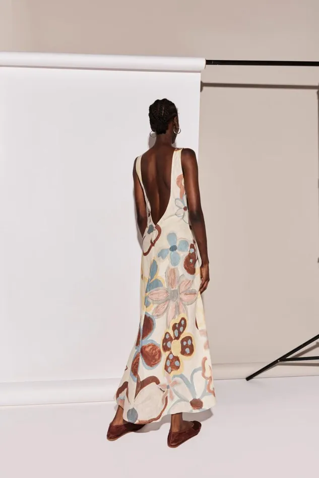 Women VRG GRL MidiMaxi Dresses Art Of Bloom Linen Bias Cut Maxi Dress Flower Women VRG GRL MidiMaxi Dresses Art Of Bloom Linen Bias Cut Maxi Dress Flower