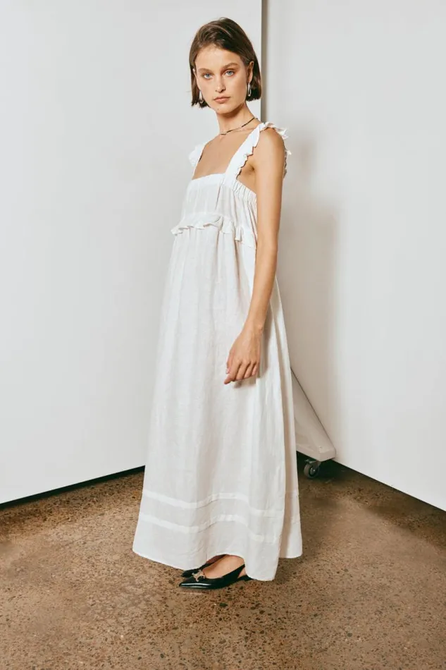 Women VRG GRL MidiMaxi Dresses Curate and Create Smock Maxi Dress White