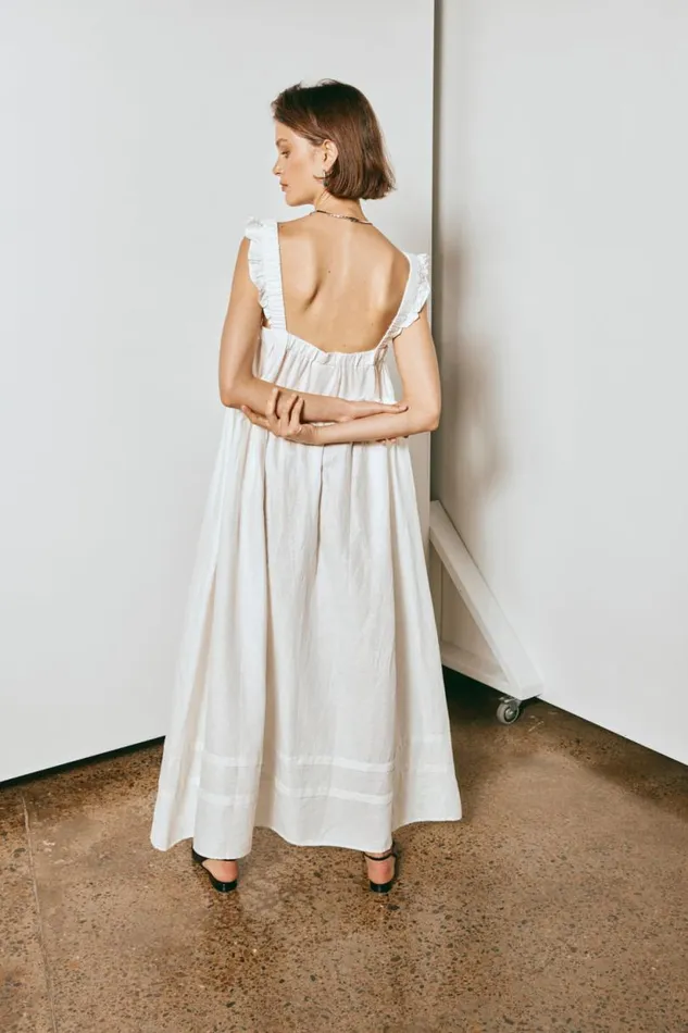 Women VRG GRL MidiMaxi Dresses Curate and Create Smock Maxi Dress White Women VRG GRL MidiMaxi Dresses Curate and Create Smock Maxi Dress White