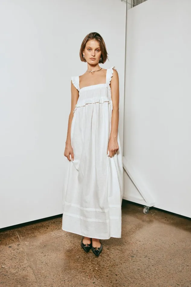 Women VRG GRL MidiMaxi Dresses Curate and Create Smock Maxi Dress White Women VRG GRL MidiMaxi Dresses Curate and Create Smock Maxi Dress White