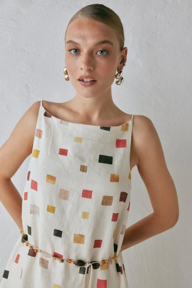 Women VRG GRL MidiMaxi Dresses Elma Linen Midi Dress Tile Women VRG GRL MidiMaxi Dresses Elma Linen Midi Dress Tile