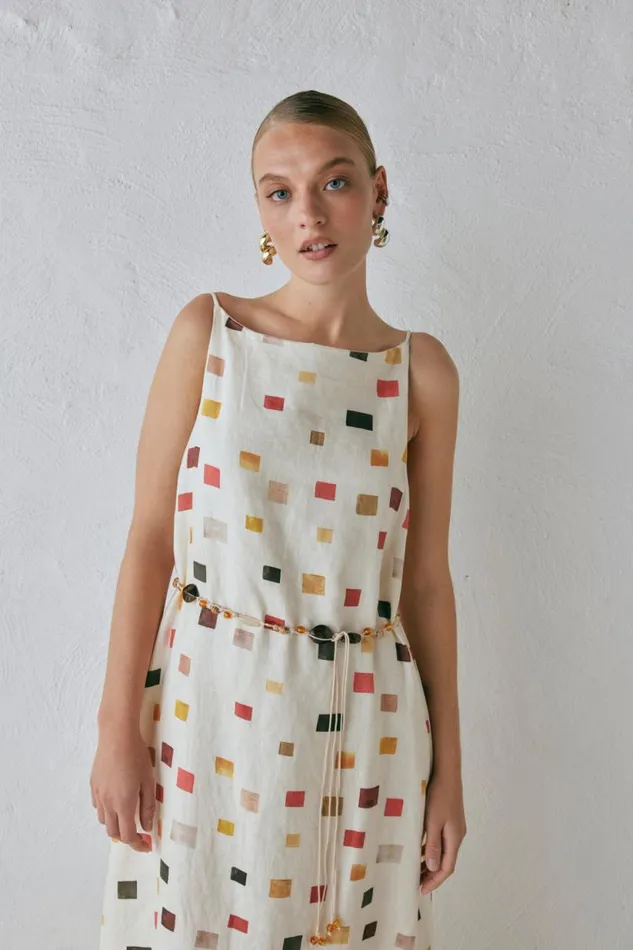Women VRG GRL MidiMaxi Dresses Elma Linen Midi Dress Tile Women VRG GRL MidiMaxi Dresses Elma Linen Midi Dress Tile