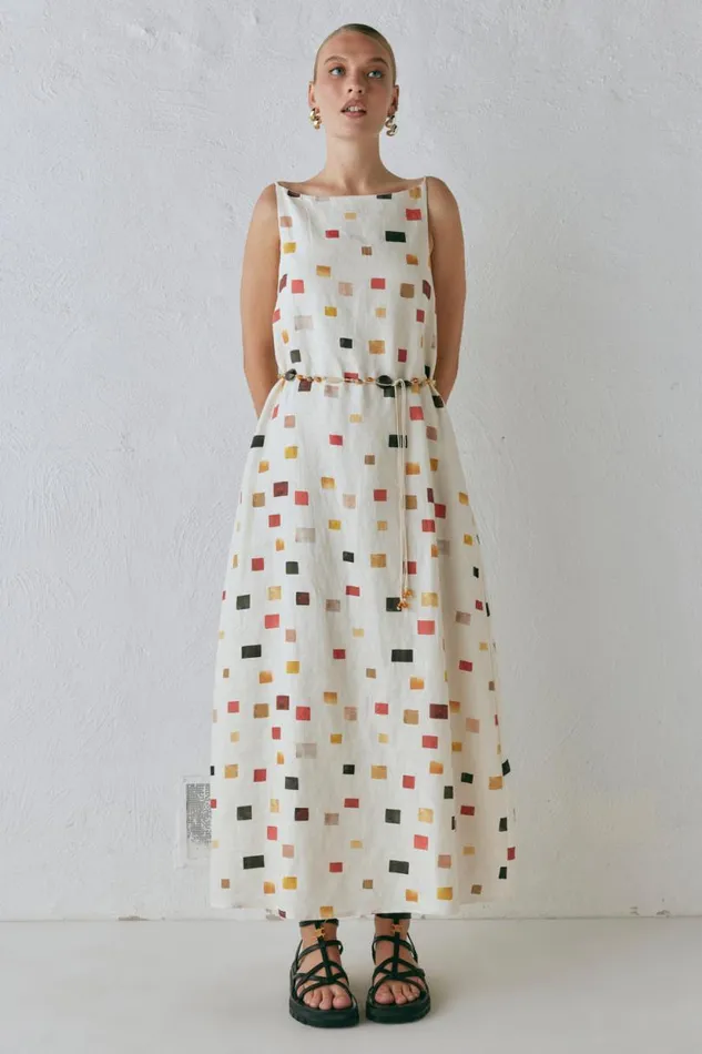 Women VRG GRL MidiMaxi Dresses Elma Linen Midi Dress Tile Women VRG GRL MidiMaxi Dresses Elma Linen Midi Dress Tile