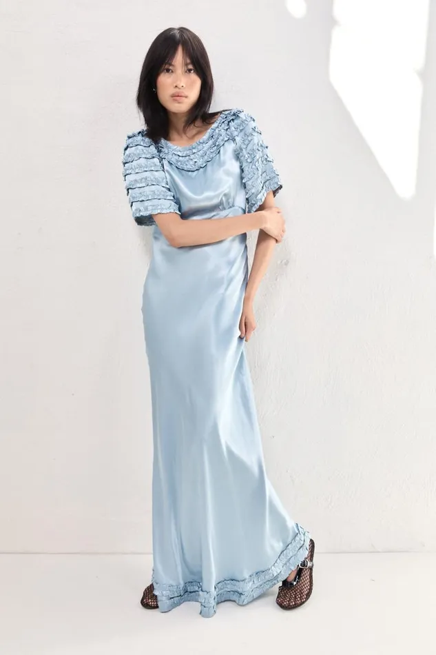 Women VRG GRL MidiMaxi Dresses Freja Satin Maxi Dress Sky Women VRG GRL MidiMaxi Dresses Freja Satin Maxi Dress Sky