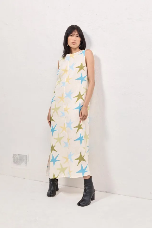 Women VRG GRL MidiMaxi Dresses Ines Linen Maxi Dress Star Women VRG GRL MidiMaxi Dresses Ines Linen Maxi Dress Star