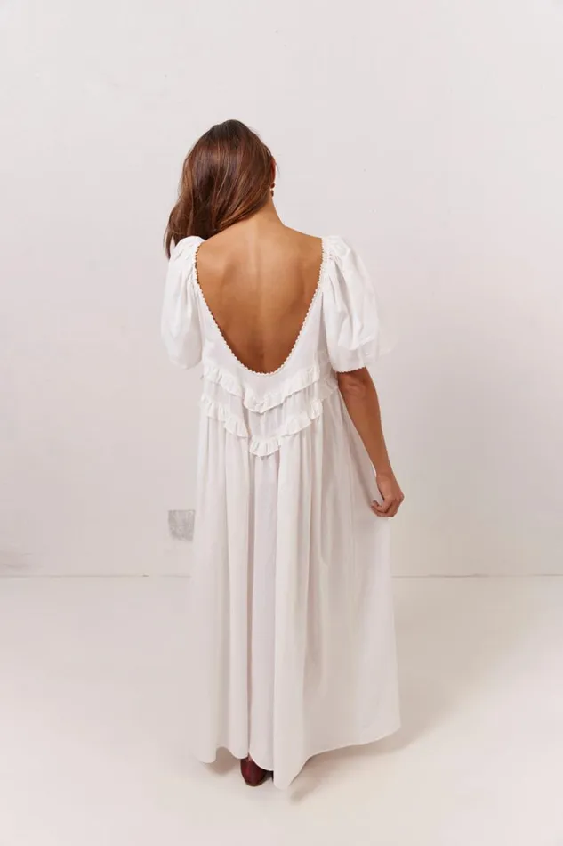 Women VRG GRL MidiMaxi Dresses La Prairie Smock Midi Dress White Women VRG GRL MidiMaxi Dresses La Prairie Smock Midi Dress White