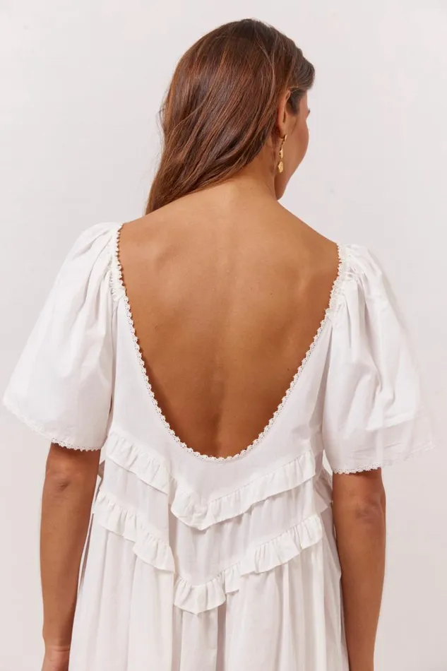 Women VRG GRL MidiMaxi Dresses La Prairie Smock Midi Dress White Women VRG GRL MidiMaxi Dresses La Prairie Smock Midi Dress White