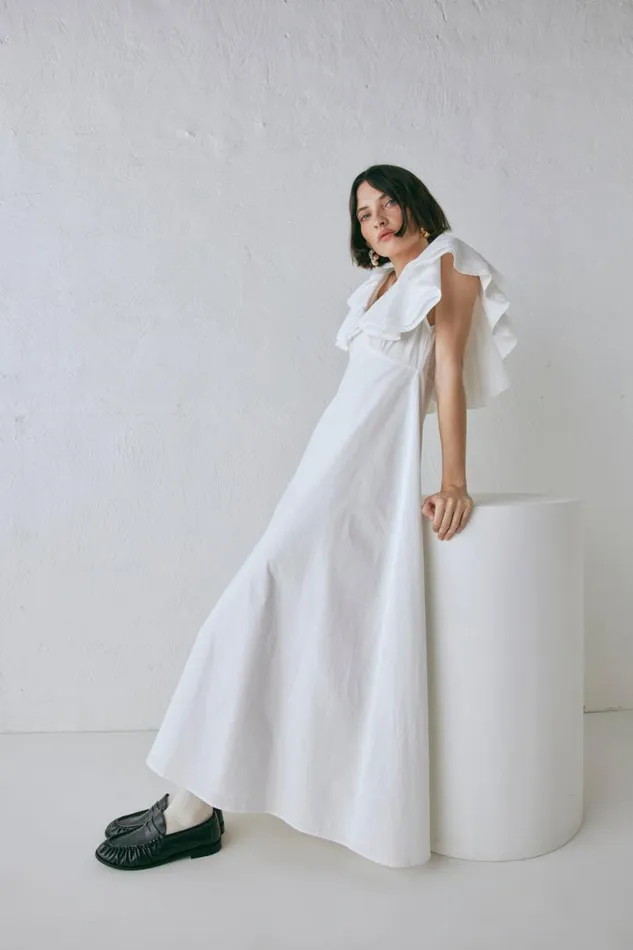 Women VRG GRL MidiMaxi Dresses Party Nights Frill Midi Dress White Women VRG GRL MidiMaxi Dresses Party Nights Frill Midi Dress White